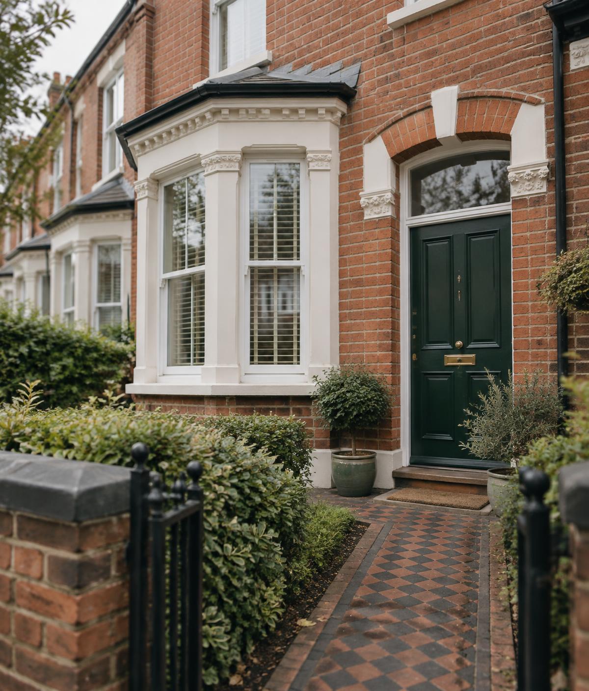 A terraced home with a green front door on a quiet Birmingham street
